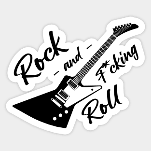 Rock and f*cking roll electric guitar art Sticker